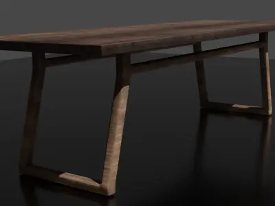 wooden table 3D model buy