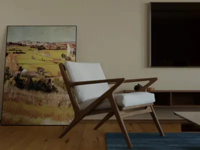 modern living room dining room interior scenes 46 3D model