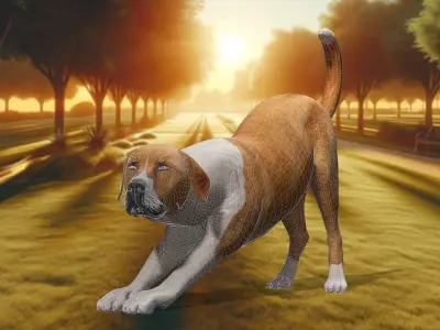 Labrador Home Defender 3D Happy  Pet Dog  Low-poly 3D model