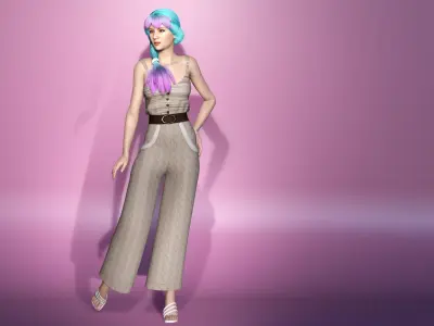 Real-time 3D Girl Character - For game and anything else 3D model