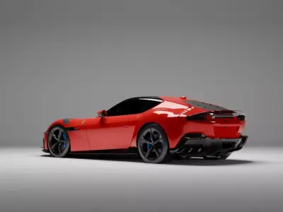 Ferrari 12 Cilindri Competizione Concept Low-poly 3D model