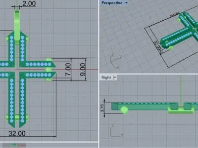 Croses 3d model gold cross pendant with diamonds 3D print model