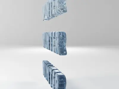 Winter Text Low-poly 3D model