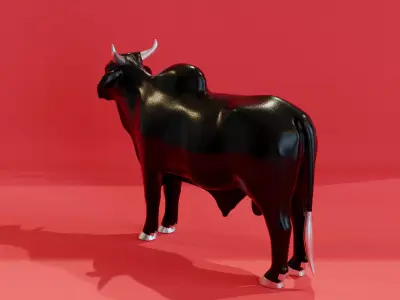 Indian Brahman Bull Architectural Decoration Low-poly 3D model