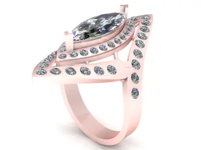 LUXURY ENGAGEMENT RING 3D PRINTABLE MODEL 3D print model purchase