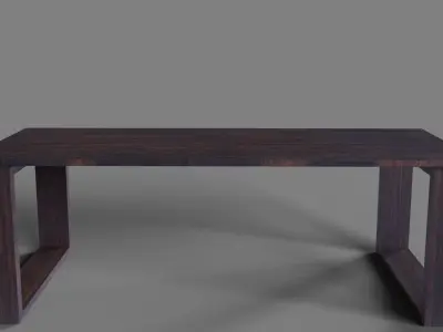 Wenge Hardwood Table Free low-poly 3D model