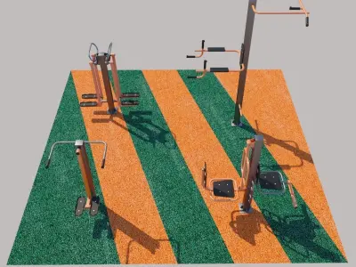 Outdoor fitness equipment 04 3D model