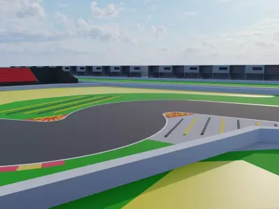 Racetrack 3D Environment Low-poly 3D model