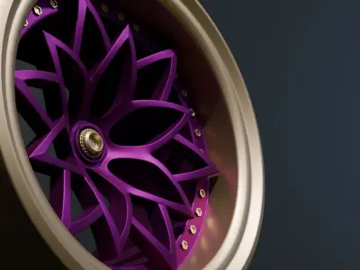 Sport car rim - purple 3D model