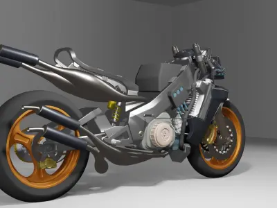 YAMAHA YZR 500  Low-poly 3D model