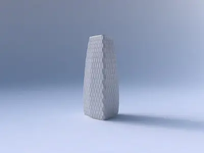 Vase triangle with diagonal grid dents 3D print model