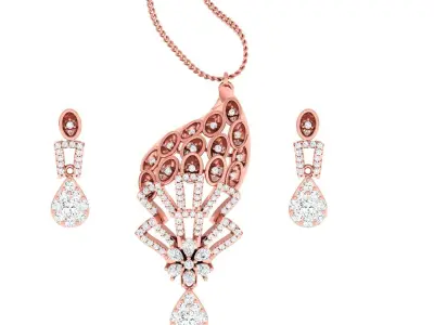 Pendant Earrings combo - 1141 3D print model