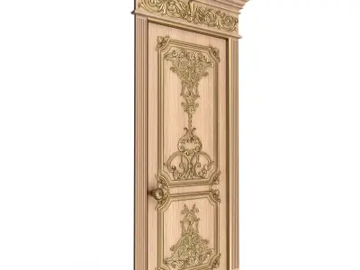 Carved Door Classic 0802 Wood Low-poly 3D model