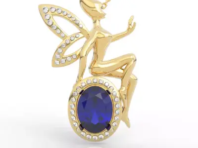 Magical Fairy Pendant Necklace 3D print model