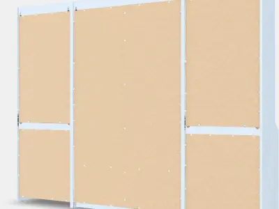 HAUGA Wardrobe combination Low-poly 3D model