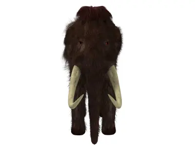 Mammoth woolly with long tusks Low-poly 3D model
