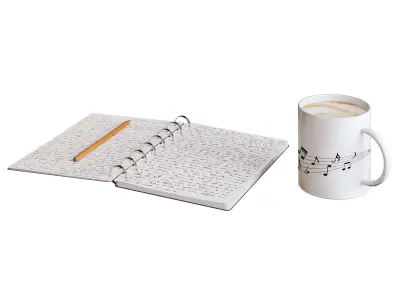 Working place decoration set 3D model