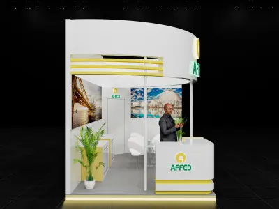 booth 6x3 open 3 side  3D model