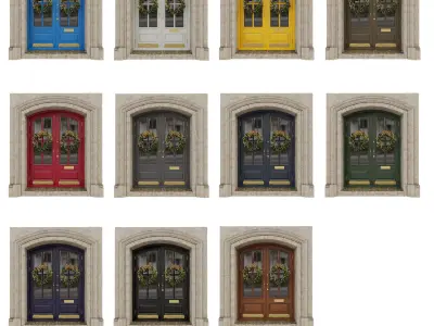 Entrance classic door 07 3D model