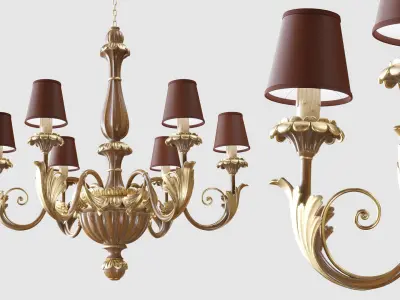 Chandelier Silvano Grifoni 6 lamp 3D model