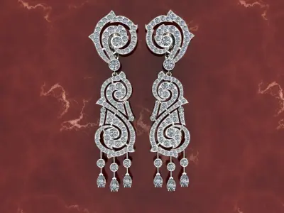 Vintage earrings 3D print model