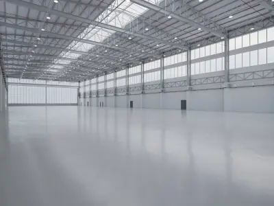 Airplane Hangar Interior 14 Low-poly 3D model