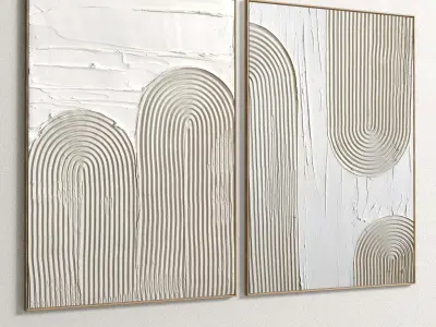 Plaster Two Photo Frame 197 Low-poly 3D model