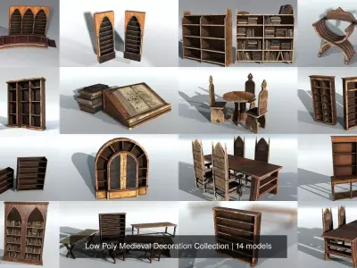 Low Poly Medieval Decoration Collection