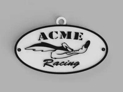 Acme Racing Wile E Coyote Road Runner Logo Keychain Free 3D print model