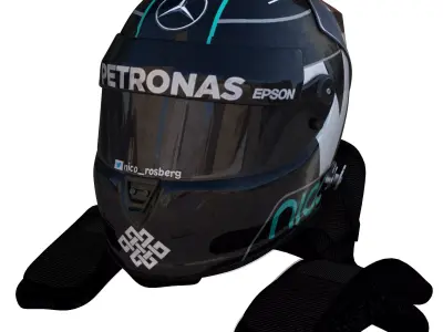 Rosberg Helmet 2016 Low-poly 3D model