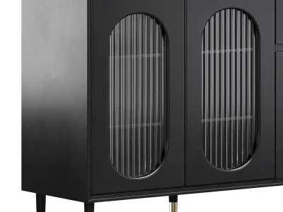 Wood Glam Sideboard Credenza 2 3D model
