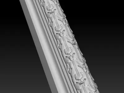 Oak Leaves Fireplace Mantel 3D model Free Sample Free 3D model