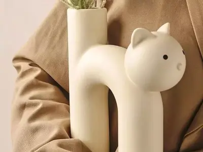 CUTE CAT VASE 3D model