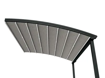 Motorized Pergola 2 weathered black steel 3D model