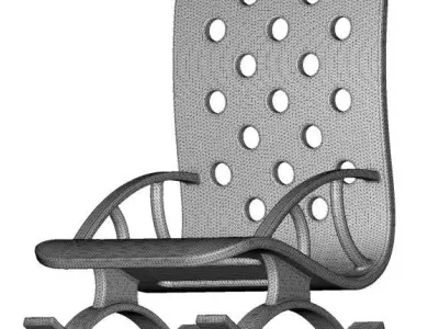 Stylish Rocking Chair 3D print model