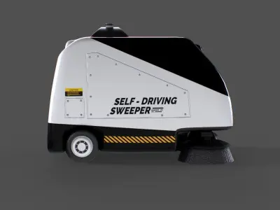 Autonomous Robot Sweeper Low-poly 3D model