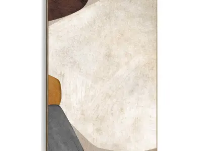 Plaster Two Photo Frame 411 Low-poly 3D model