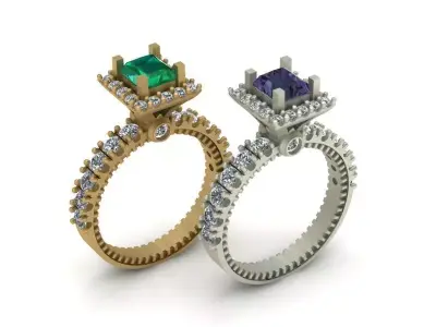 Luxury Engagement Ring 3D print model purchase