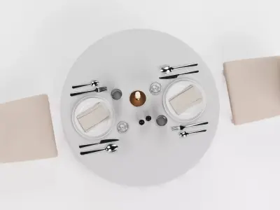 -Restaurant Table FULL V3- 3D model