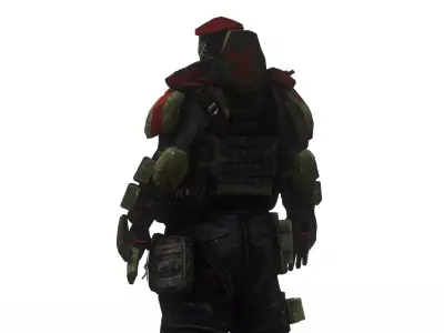 Future Soldier  Sci-Fi Armored Military Character Low-poly 3D model