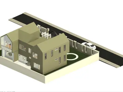 4 Bedroom 3D Modern House Model 3D model