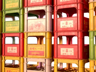 Beer Crate - PBR Game Ready Low-poly 3D model