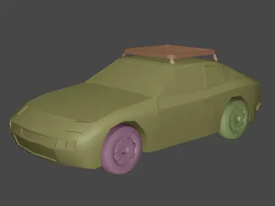 Porsche 924 low poly car Low-poly 3D model