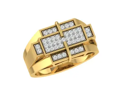 Diamond Ring Hip Hop Simple for Man 3D print model