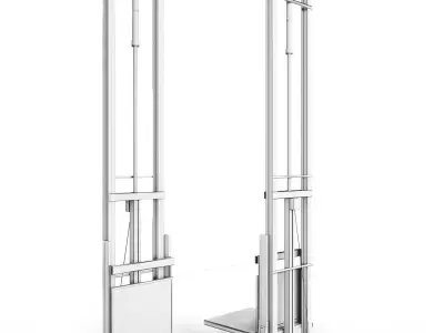 lift-elevator pair of silver lifts 3D model