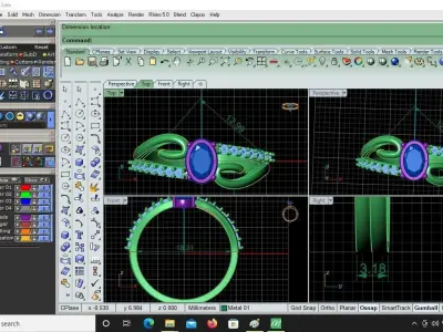 Birthstone Oval Ring 3D print model
