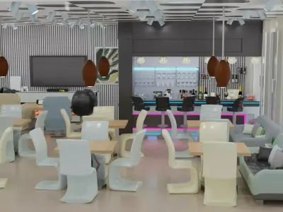 High-tech restaurant 3D model