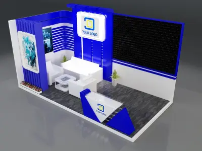  Booth Exhibition Stand a258b 3D model