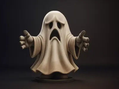 Cute Spooky Ghost Miniature Halloween Decoration Haunted House  3D print model