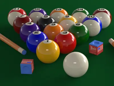 Billiard Table Scene Free 3D model